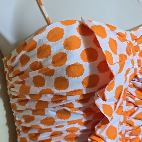 Rickie Freeman Teri Jon Polka Dot Ruched Mini Dress Ruffle Sweetheart 80s 90s - Picture 8 of 13